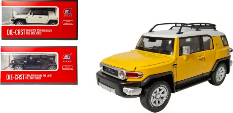 Metalowy model Toyota FJ Land Cruiser 1:24 ze światłami i dźwiękiem