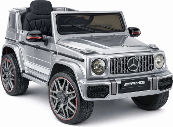 Elektryczny samochodzik MERCEDES‑AMG G 63, srebrny lakierowany