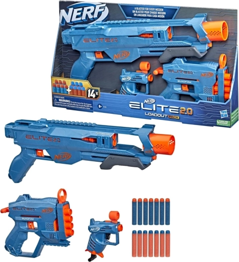 Nerf Elite 2.0 Loadout Pack – zestaw trzech blasterów z dartsami