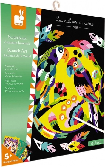 Janod zdrapywanki Zwierzęta świata mini