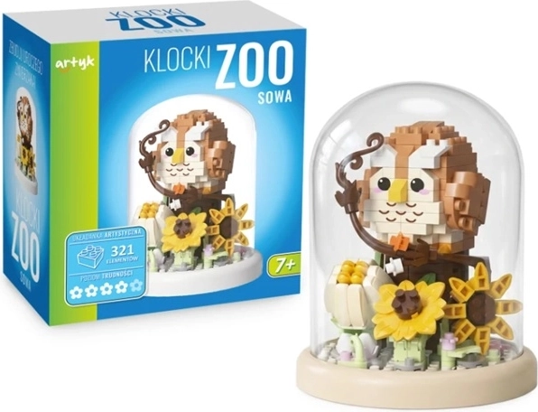 Zestaw konstrukcyjny Klocki ZOO sowa w kopule