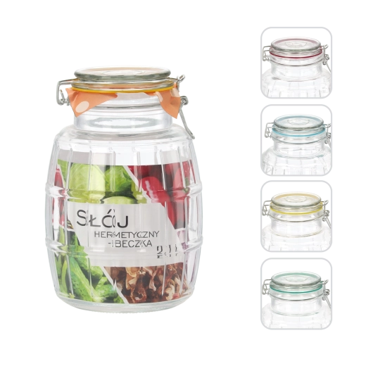 Szklany słoik 2,1 l hermetyczny – beczułka