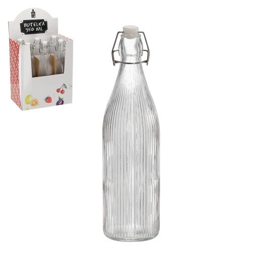 Szklana butelka 950 ml z mechanicznym zamknięciem