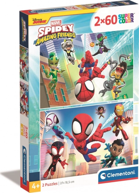 Puzzle 2×60 elementów Spidey i jego niesamowici przyjaciele