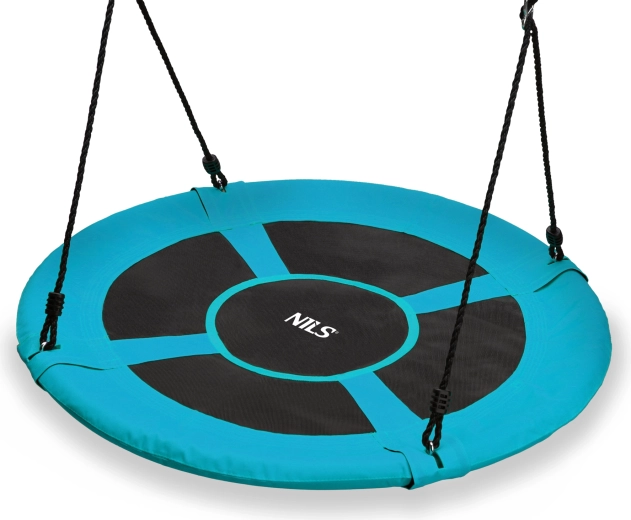 Huśtawka bocianie gniazdo NILS Camp, turkusowa, średnica 100 cm