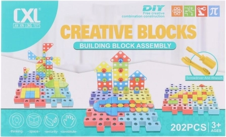 Śrubowana plastikowa konstrukcja 202 elementy