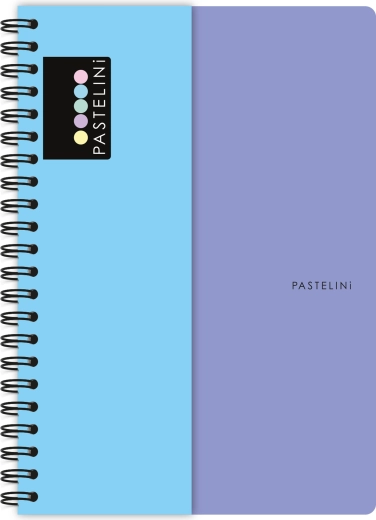 Notes w kratkę A4 PASTELINI fioletowo-niebieski na spirali