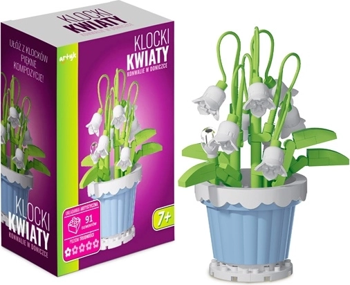 Zestaw konstrukcyjny: konwalie w doniczce (91 elementów)