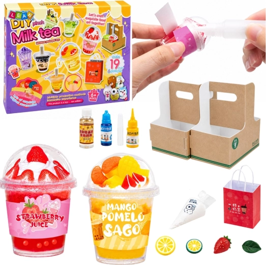 Kreatywny zestaw DIY mini napoje: milk tea i bubble tea