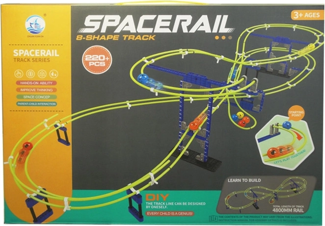 Dwupoziomowa kulkowa kolejka w kształcie ósemki