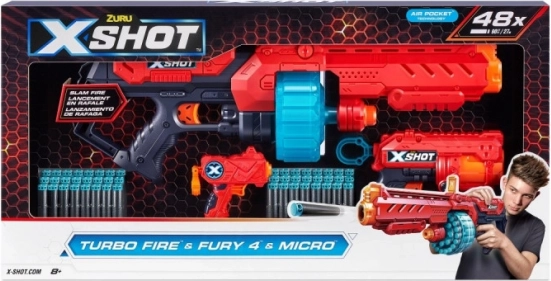Zestaw blasterów X-Shot Excel Turbo Fire + Fury 4 + Micro