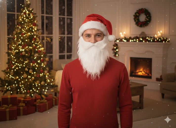 Czapka Mikołaja z brodą