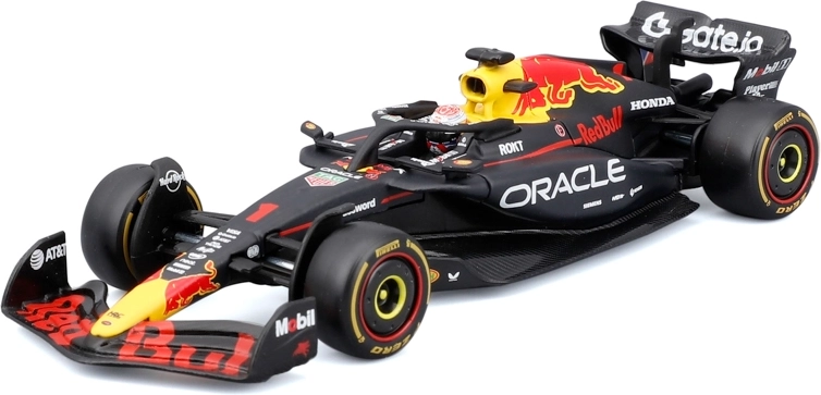 Model Bburago Formuły 1 Oracle Red Bull Racing RB21 2025 Max Verstappen 1:43 w dekoracyjnym boxie