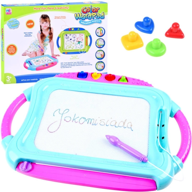 Kolorowa magnetyczna tablica do rysowania z pieczątkami – Znikopis