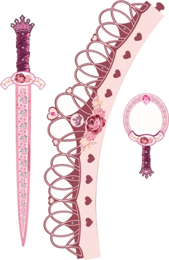 Piankowy miecz i tarcza z jednorożcem dla księżniczek