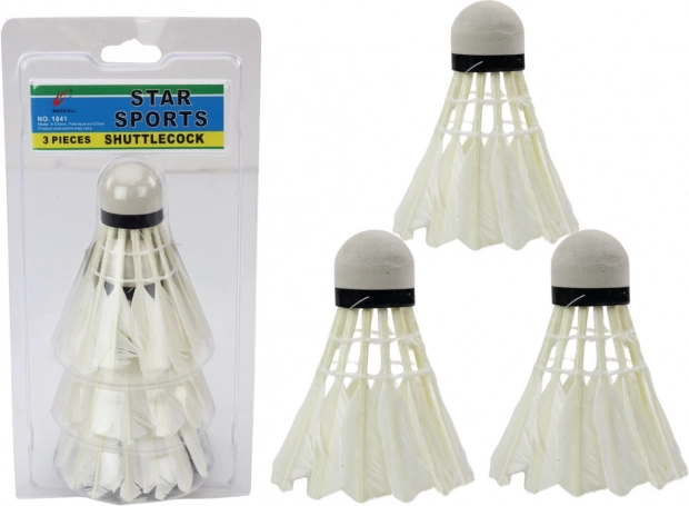 Zestaw badmintonowych lotek piórowych 3 szt.