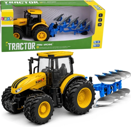 Traktor rolniczy z wielorzędowym pługiem 1:24 ze światłami i dźwiękami