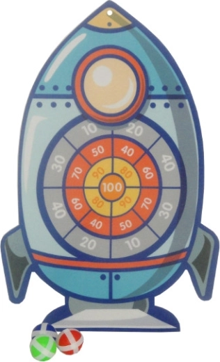 Dziecięca gra rzutna z celem w kształcie rakiety na rzep