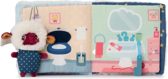 Tekstylna książeczka z pacynką na palec – dobranoc z owieczką YVON od LILLIPUTIENS