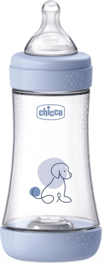Chicco antykolkowa butelka dla niemowląt Perfect5 240 ml ze smoczkiem Physio, średni przepływ 2m+