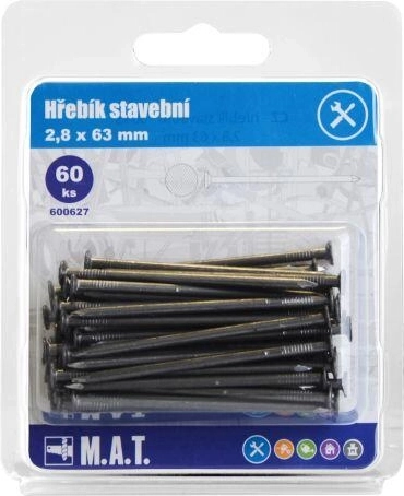 Gwoździe budowlane 63 × 2,8 mm, 60 szt.