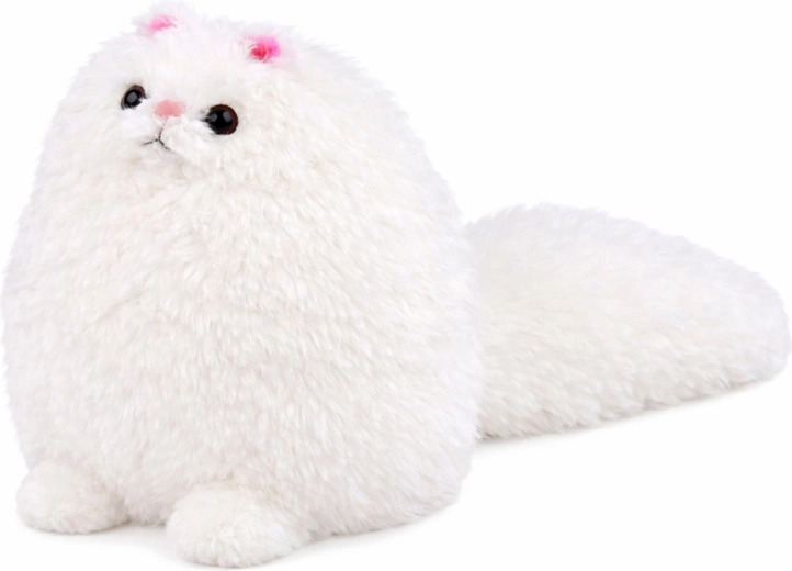 Pluszowy kot z długim ogonem, biały 30 x 30 cm