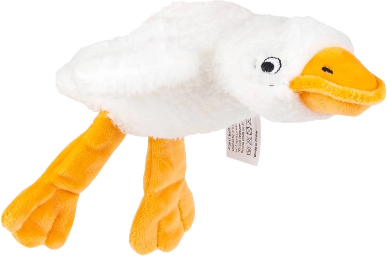Sensoryczna pluszowa gęś Balibazoo 23 cm biała