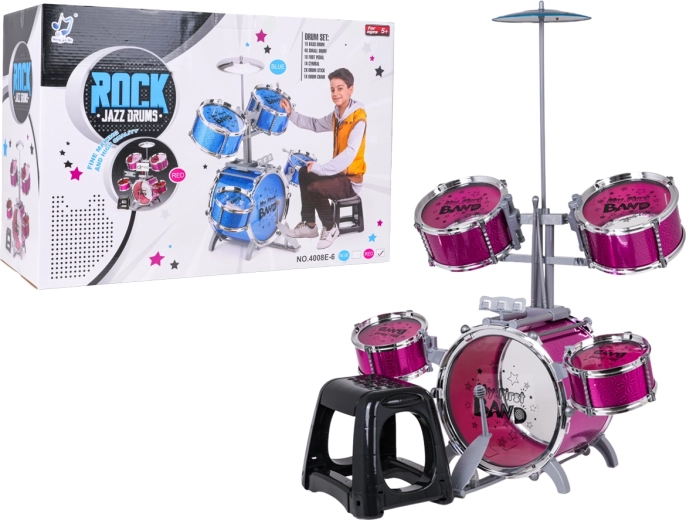 Dziecięca perkusja ROCK BAND różowa