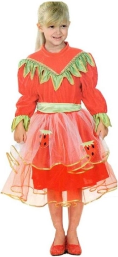 Kostium truskawkowa księżniczka dla dziewczynek 3–4 lata