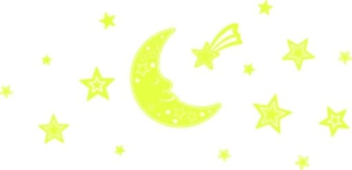 Świecące 3D naklejki na ścianę – księżyc i gwiazdy