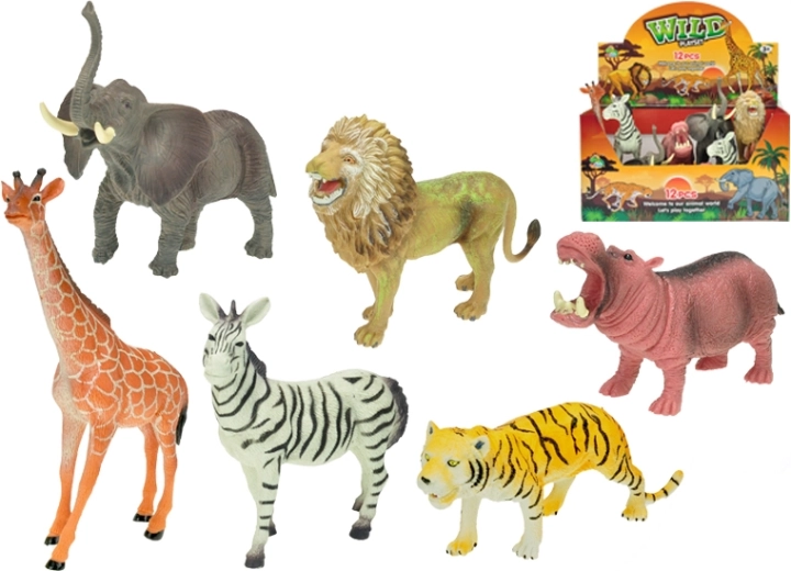 Zwierzęta z safari 15–20 cm, zestaw 12 szt.