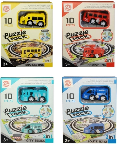 Nakładane autko z trasą z puzzli