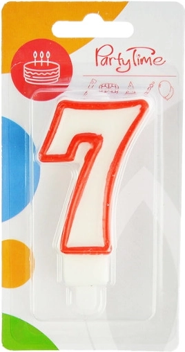 Świeczka urodzinowa cyfra 7 czerwona