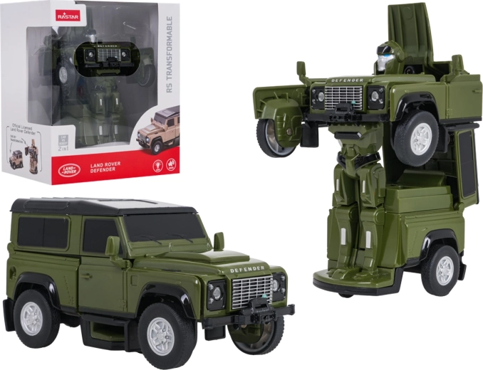 Transformujący samochód i robot 2 w 1 Land Rover Defender RASTAR zielony