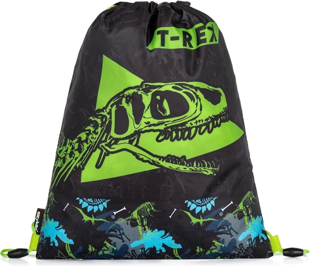 Worek na buty i strój sportowy z motywem T‑Rexa