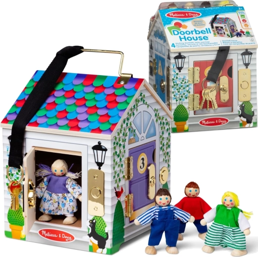 Drewniany domek z dzwonkami do drzwi MELISSA & DOUG Doorbell House