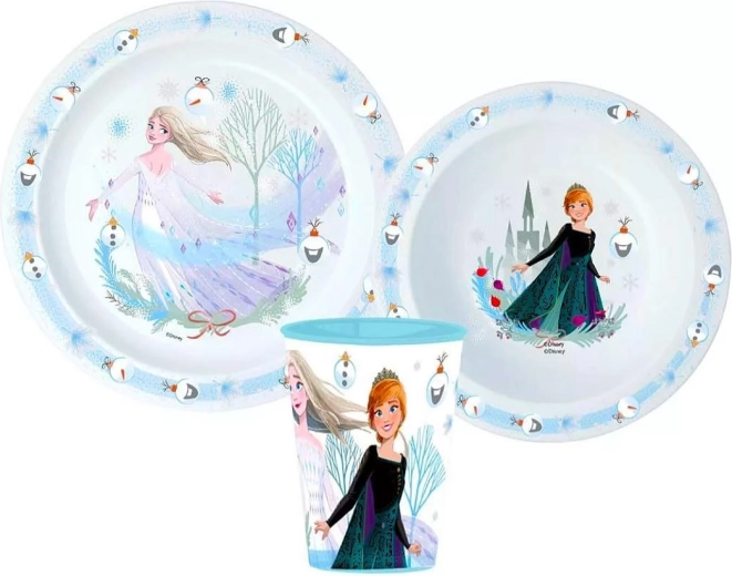 Plastikowy zestaw obiadowy Frozen Święta 3 elementy