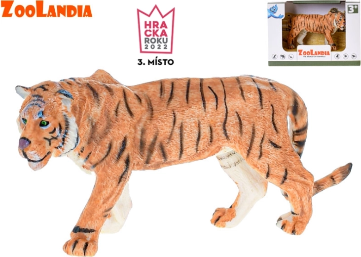 Plastowa figurka tygrysa 15 cm ZOOLANDIA w pudełku