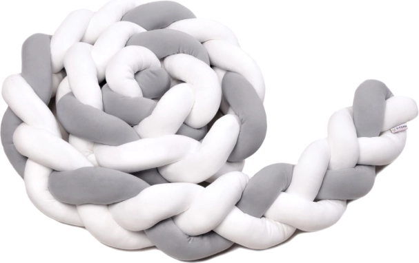 Pleciony ochraniacz 180 cm white + grey