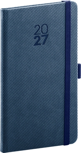 Notique kieszonkowy kalendarz Diamante 2027 niebieski 9 × 15,5 cm