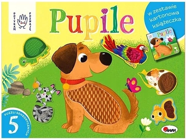 Dotykam, poznaję – Pupile Box zestaw sensoryczny z książeczką i dotykowymi puzzlami