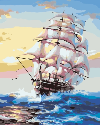 Norimpex malowanie po numerach Żaglówka 40 × 50 cm