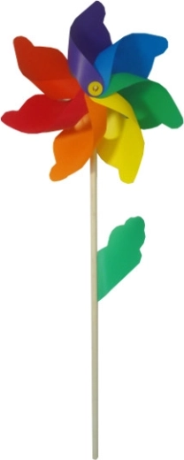 Wiatraczek z drewnianą rączką 110 cm