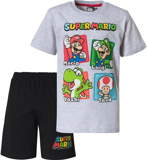 Dziecięca piżama Super Mario szaro-czarna