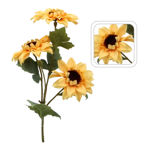 Sztuczna gałązka słonecznika 50 cm