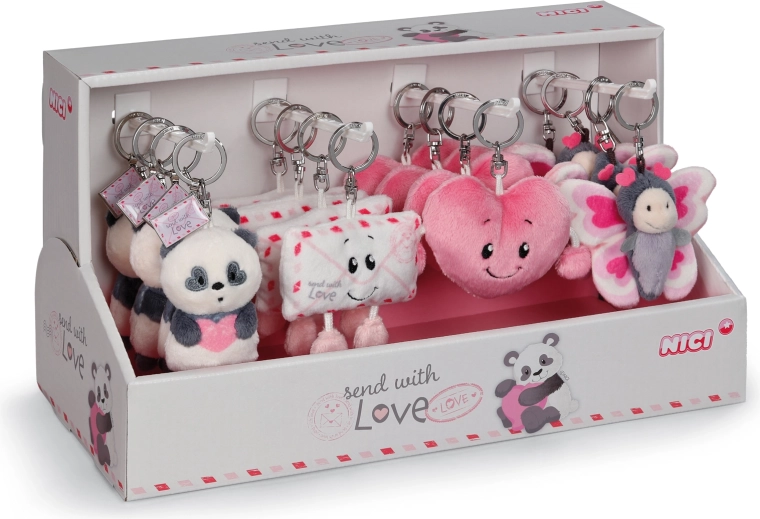 Nici display breloki Love 8 cm – mix upominkowy 4 motywów (16 szt.)