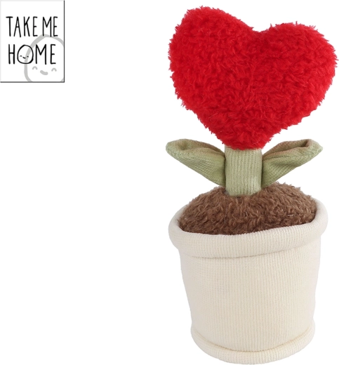 Take Me Home pluszowa roślina serce czerwona 16,5 cm
