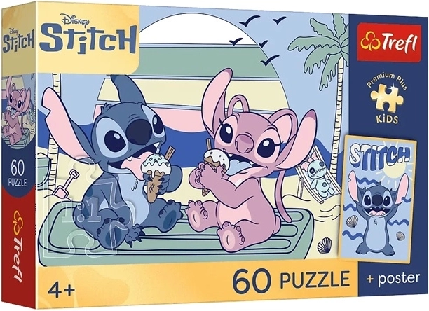 Puzzle Premium Plus Kids „Zabawa ze Stitchem” 60 elementów