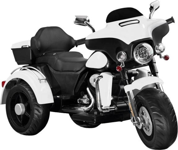 Dziecięcy elektryczny chopper z 2 silnikami, kufrem i światłami