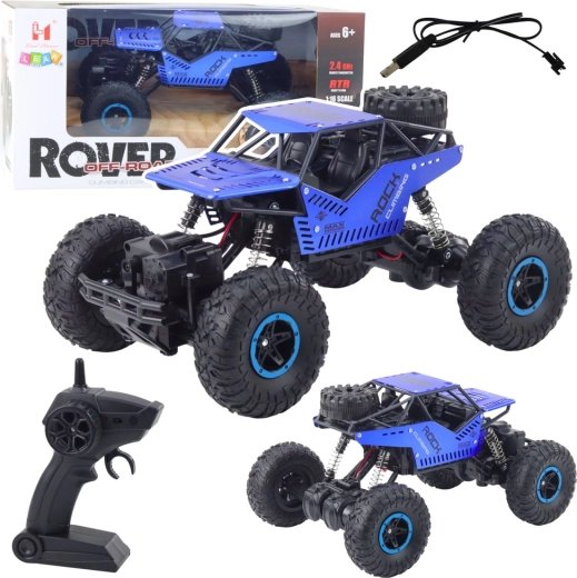 Terenowe auto zdalnie sterowane RC 2,4 GHz 1:16 niebieskie